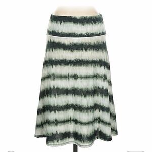 LuLaRoe Green and White A-Line Skirt
